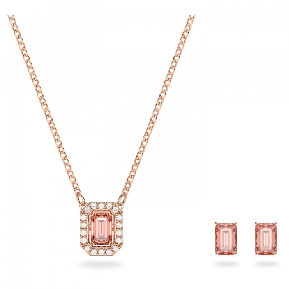 SWAROVSKI Millenia Σετ Οκταγωνική κοπή, Ροζ, Ροζ Επιχρυσωμένο 5620548
