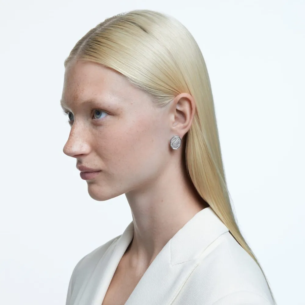 SWAROVSKI Signum Σκουλαρίκια με καρφάκι Κύκνος, Λευκό, Επιροδιωμένο 5621097