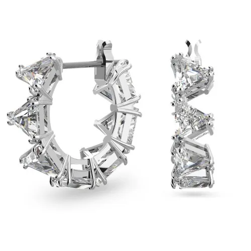 SWAROVSKI Ortyx Κρίκοι Τριγωνικά Ζιργκόν, Mικρά, Λευκό, Επιμετάλλωση ροδίου 5632467