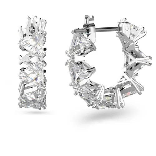 SWAROVSKI Ortyx Κρίκοι Τριγωνικά Ζιργκόν, Mικρά, Λευκό, Επιμετάλλωση ροδίου 5632467