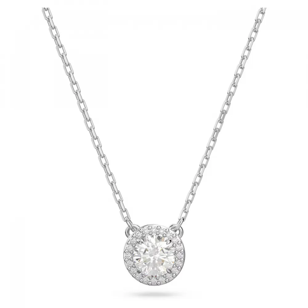 SWAROVSKI Constella Κολιέ Στρογγυλή Κοπή, Pave, Λευκό, Επιροδιωμένο 5636264