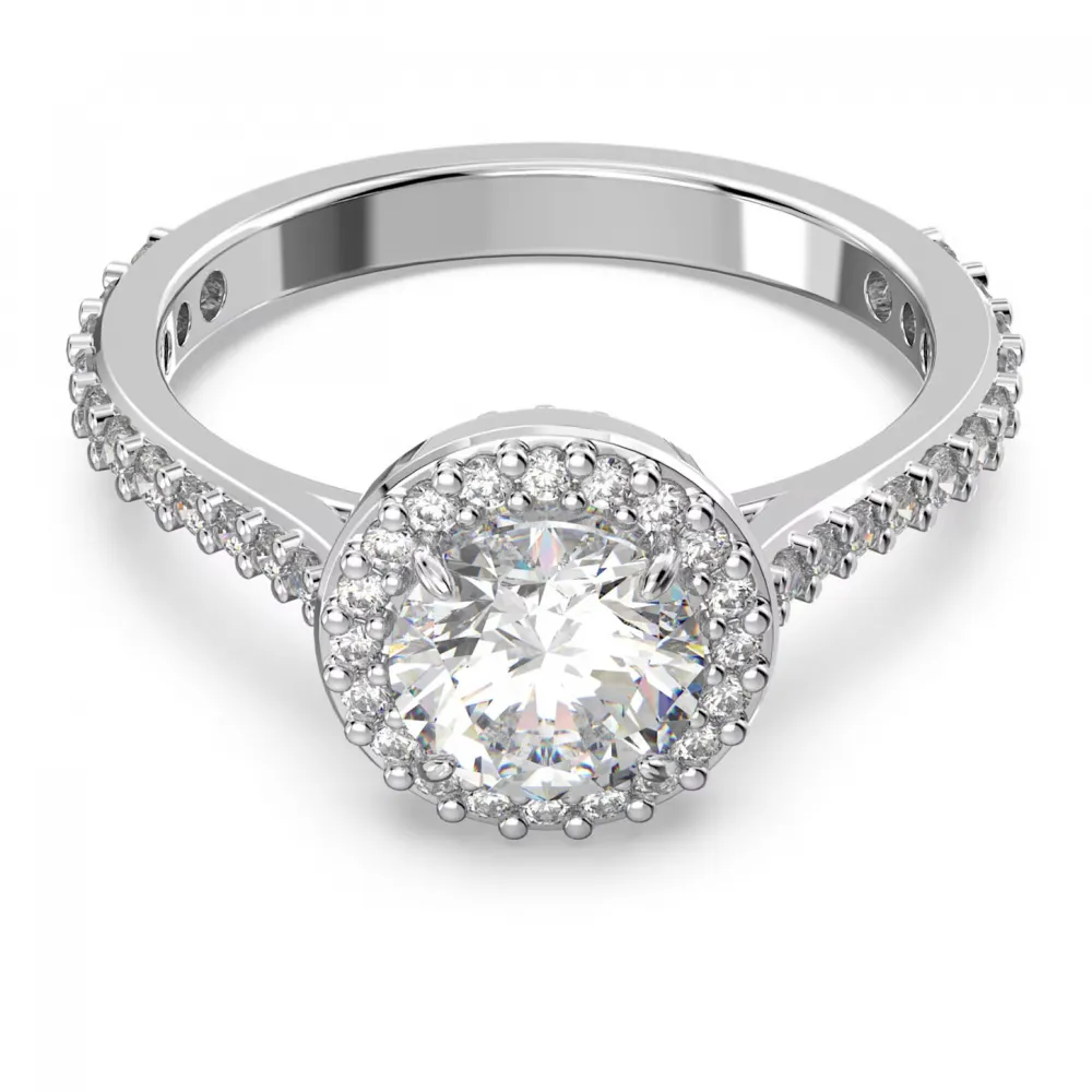 SWAROVSKI Constella Δαχτυλίδι κοκτέιλ Στρογγυλή κοπή, Pavé, Λευκό, Επιροδιωμένο 5636267