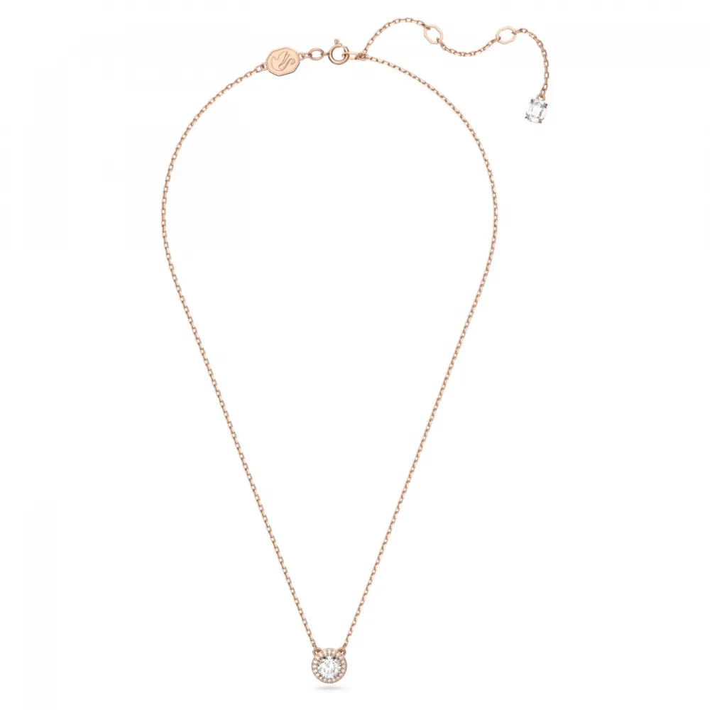 SWAROVSKI Constella Μενταγιόν Στρογγυλή κοπή, Pavé, Λευκό, Ροζ Επιχρυσωμένο 5636272