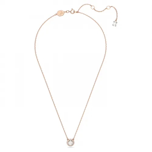 SWAROVSKI Constella Μενταγιόν Στρογγυλή κοπή, Pavé, Λευκό, Ροζ Επιχρυσωμένο 5636272