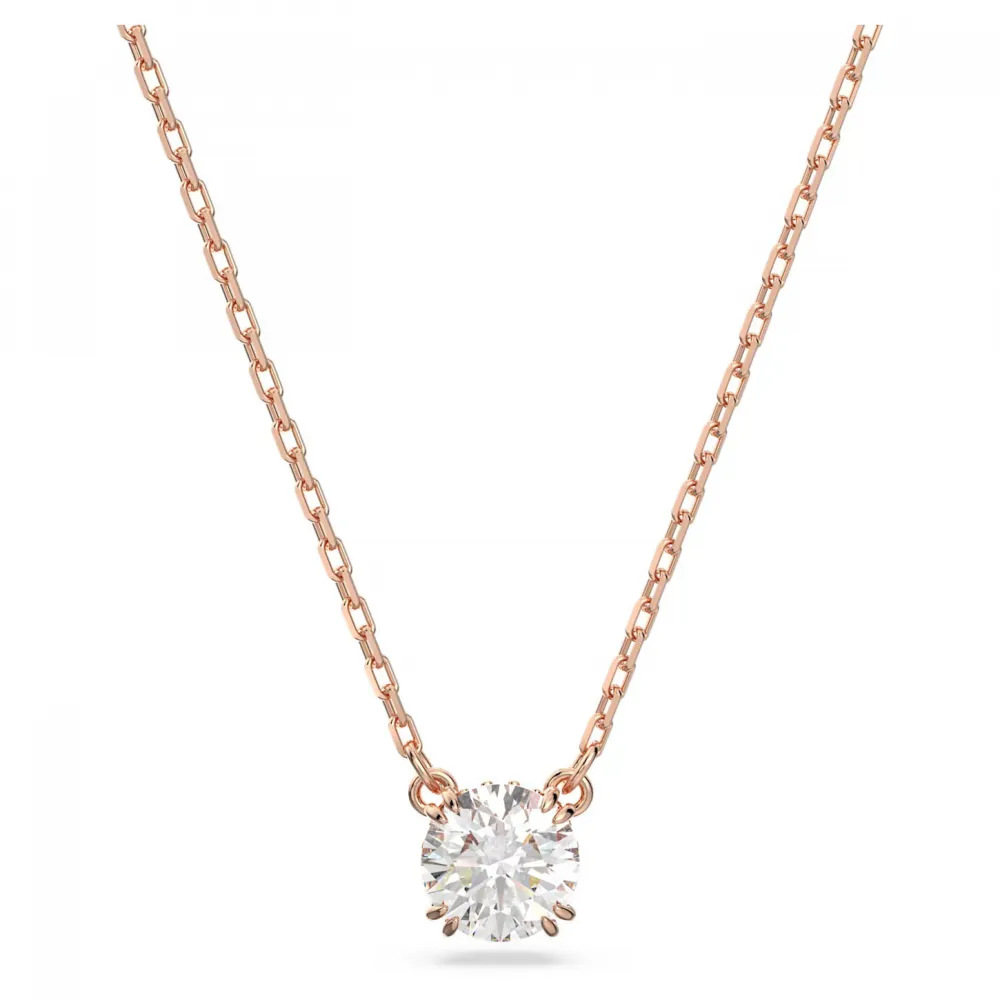 SWAROVSKI Constella Μενταγιόν Στρογγυλή κοπή, Λευκό Ροζ Επιχρυσωμένο 5636710