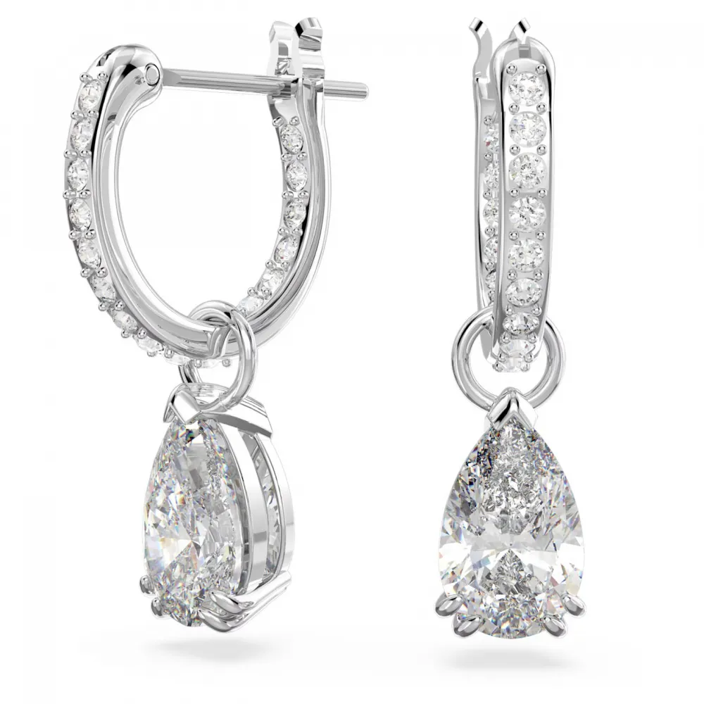 SWAROVSKI Millenia Κρίκοι κοπή Pear, Λευκά, Επιροδιωμένα 5636716