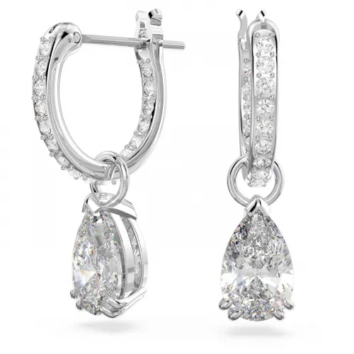 SWAROVSKI Millenia Κρίκοι κοπή Pear, Λευκά, Επιροδιωμένα 5636716