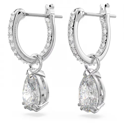 SWAROVSKI Millenia Κρίκοι κοπή Pear, Λευκά, Επιροδιωμένα 5636716