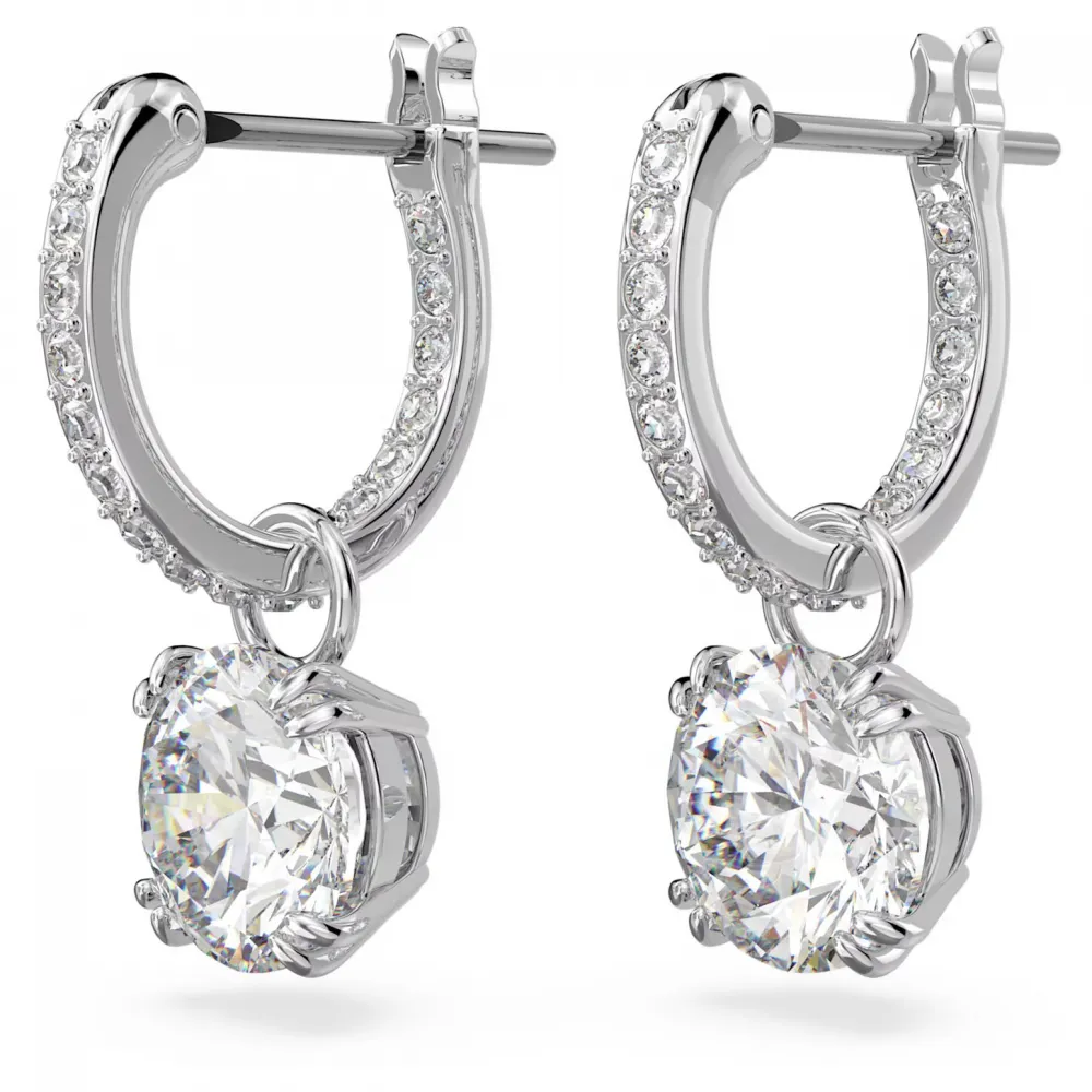 SWAROVSKI Constella Σκουλαρίκια-σταγόνα Στρογγυλή κοπή, Λευκά, Επιροδιωμένο 5636717