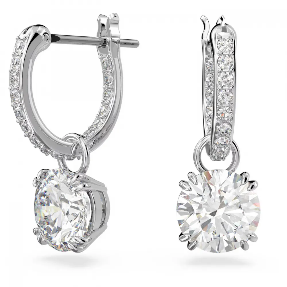 SWAROVSKI Constella Σκουλαρίκια-σταγόνα Στρογγυλή κοπή, Λευκά, Επιροδιωμένο 5636717