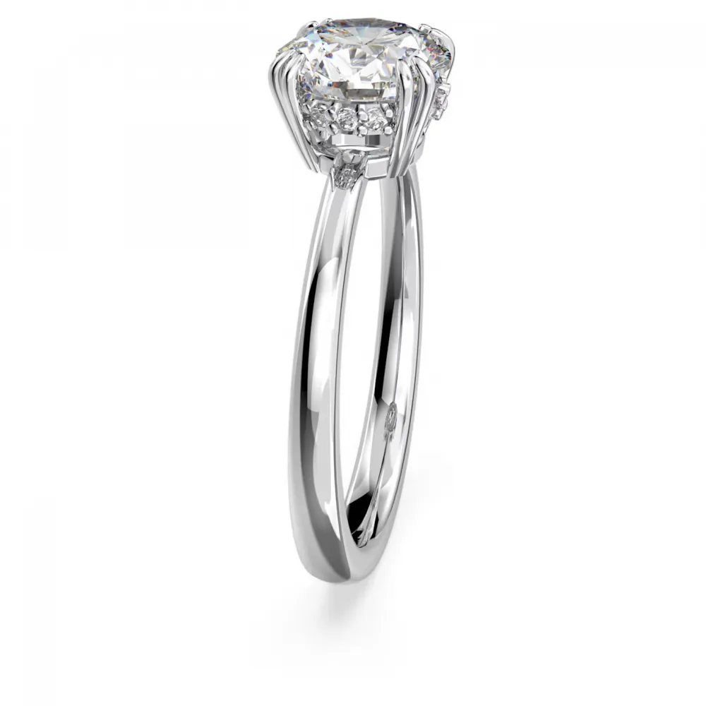 SWAROVSKI Constella Δαχτυλίδι κοκτέιλ Κοπή Princess, Λευκό, Επιροδιωμένο 5638529