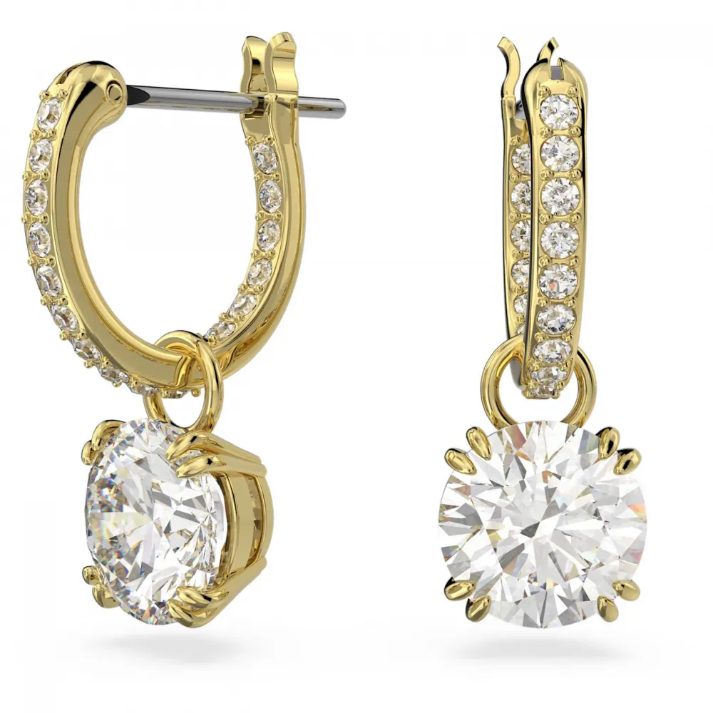 SWAROVSKI Constella Σκουλαρίκια-σταγόνα Στρογγυλή κοπή, Λευκά, Επιχρυσωμένα 5638802