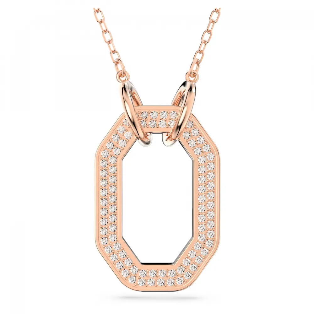 SWAROVSKI Dextera Μενταγιόν Οκταγωνικό σχήμα, Pavé, Λευκό, Ροζ Επιχρυσωμένο 5642389