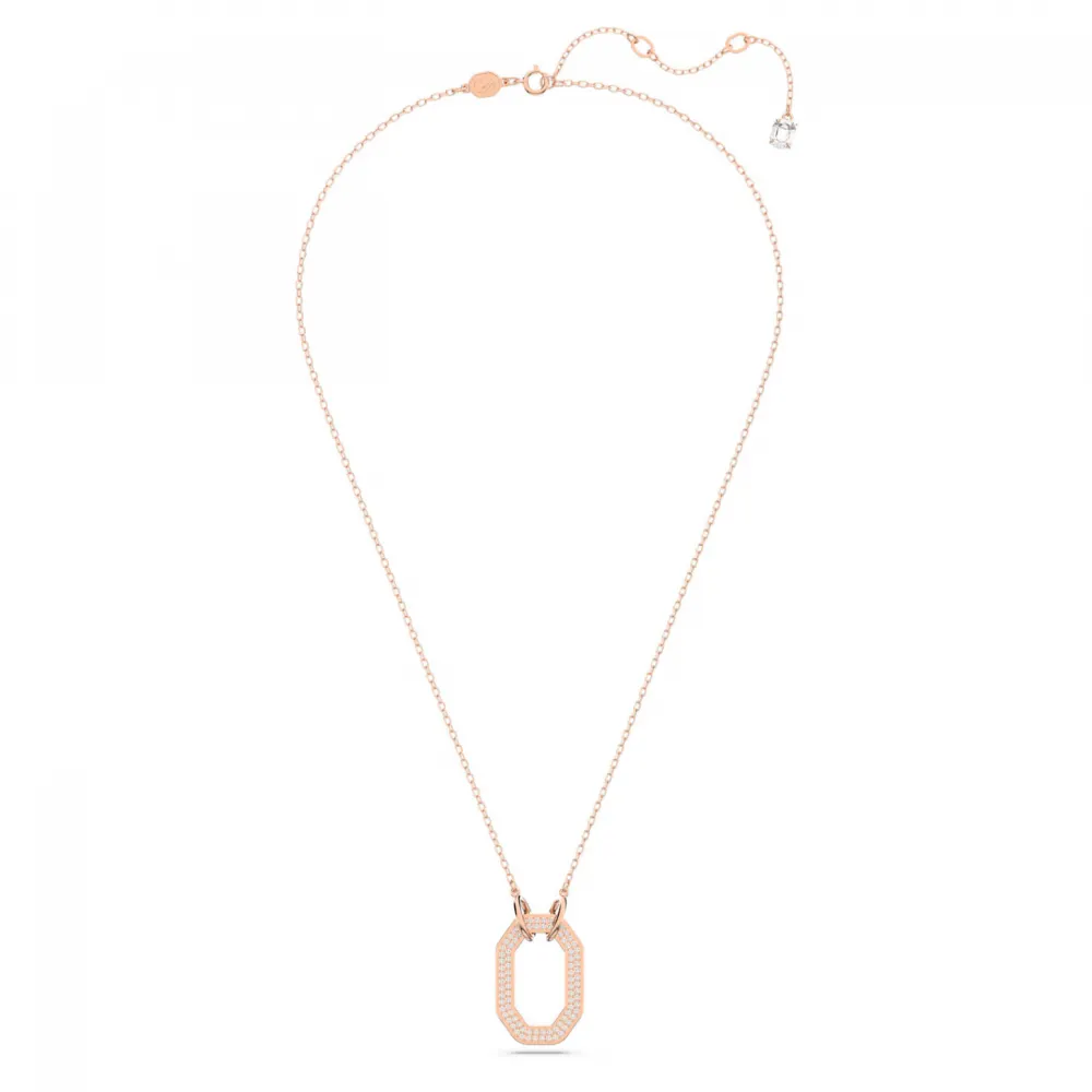 SWAROVSKI Dextera Μενταγιόν Οκταγωνικό σχήμα, Pavé, Λευκό, Ροζ Επιχρυσωμένο 5642389