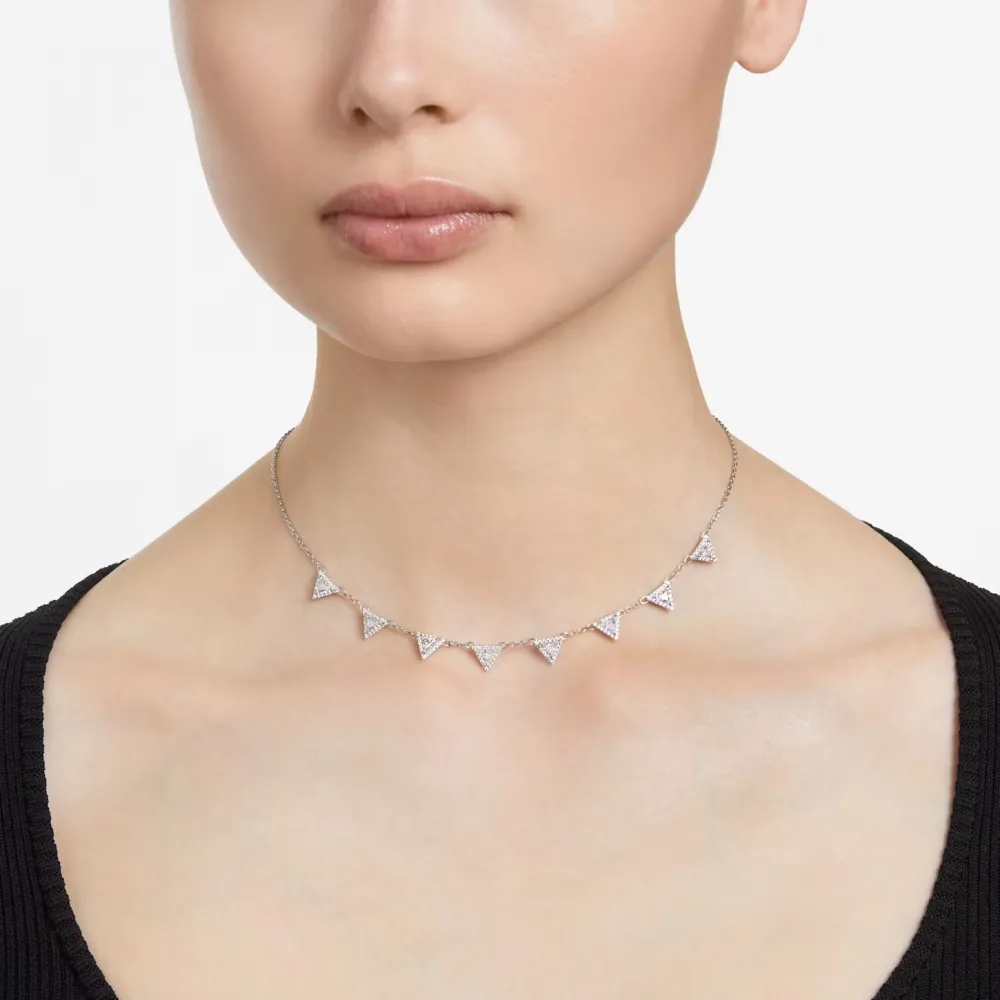 SWAROVSKI Ortyx Κολιέ Κοπή Triangle, Λευκό, Επιροδιωμένο 5643021