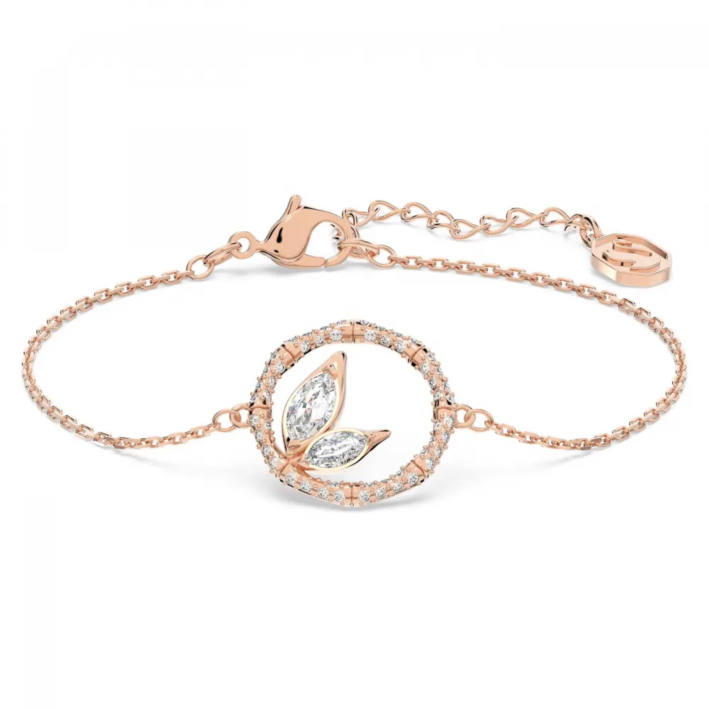 SWAROVSKI Dellium Μπαμπού, Βραχιόλι, Λευκό, Ροζ Επιχρυσωμένο 5645376