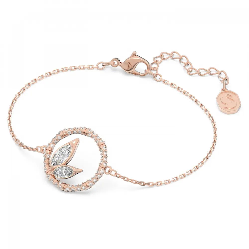 SWAROVSKI Dellium Μπαμπού, Βραχιόλι, Λευκό, Ροζ Επιχρυσωμένο 5645376