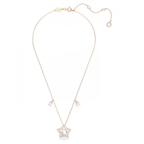 SWAROVSKI Stella Κολιέ, Μικτές Στρογγυλές Κοπές, Αστέρι, Λευκό, Ροζ Επιχρυσωμένο 5645382