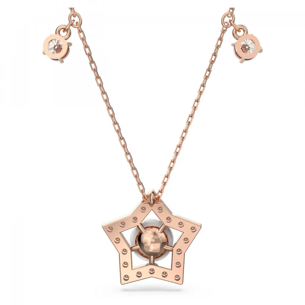 SWAROVSKI Stella Κολιέ, Μικτές Στρογγυλές Κοπές, Αστέρι, Λευκό, Ροζ Επιχρυσωμένο 5645382
