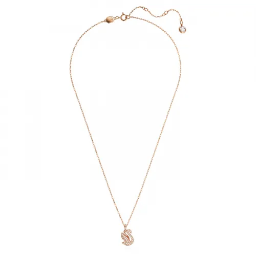 SWAROVSKI Iconic Swan Μενταγιόν Κύκνος, Μικρό, Λευκό, Ροζ Επιχρυσωμένο 5647555