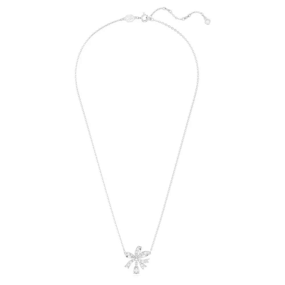 SWAROVSKI Volta Κολιέ Φιόγκος, Mικρό, Λευκό, Επιροδιωμένο 5647583