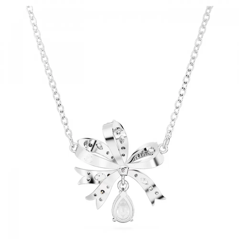 SWAROVSKI Volta Κολιέ Φιόγκος, Mικρό, Λευκό, Επιροδιωμένο 5647583