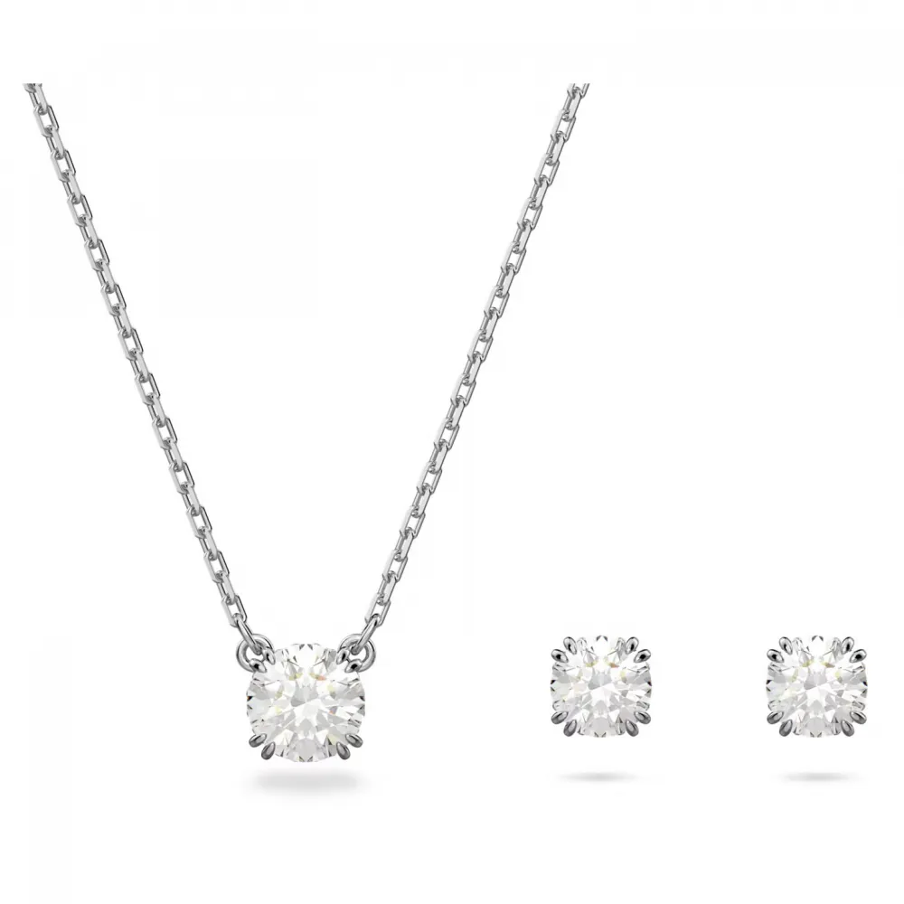 SWAROVSKI Σετ Constella Στρογγυλή Κοπή, Λευκό, Επιροδιωμένο 5647663