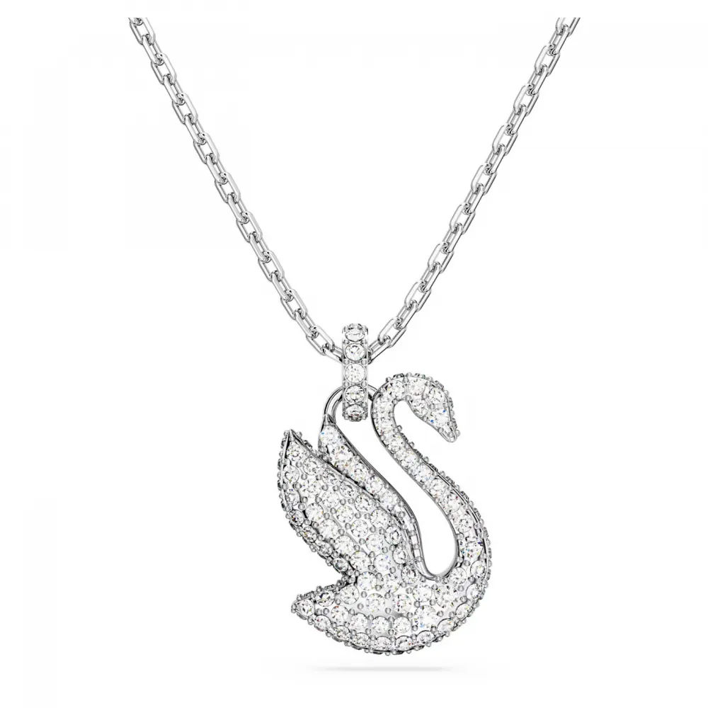 SWAROVSKI Iconic Swan Μενταγιόν Κύκνος, Mικρό, Λευκό, Επιροδιωμένο 5647872