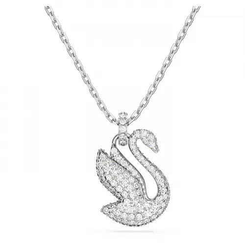 SWAROVSKI Iconic Swan Μενταγιόν Κύκνος, Mικρό, Λευκό, Επιροδιωμένο 5647872