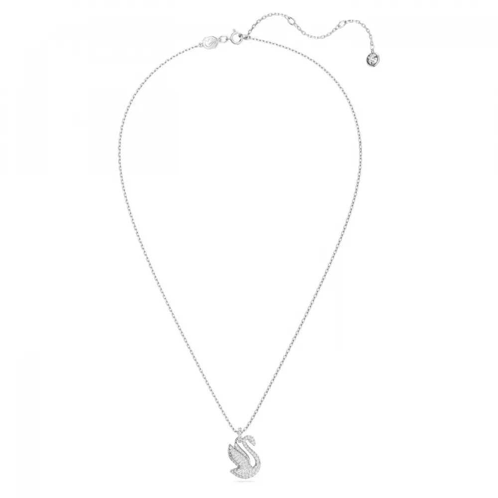 SWAROVSKI Iconic Swan Μενταγιόν Κύκνος, Mικρό, Λευκό, Επιροδιωμένο 5647872