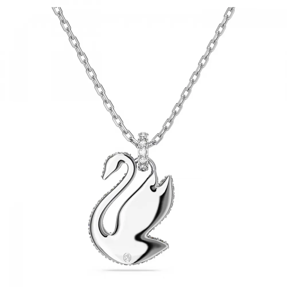 SWAROVSKI Iconic Swan Μενταγιόν Κύκνος, Mικρό, Λευκό, Επιροδιωμένο 5647872