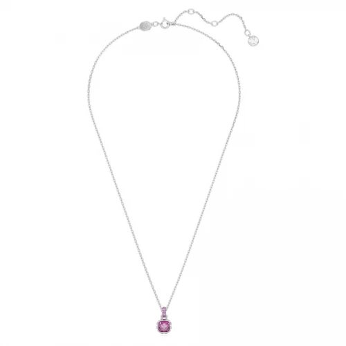 Swarovski Μενταγιόν Birthstone "Φεβρουάριος" Τετράγωνη κοπή, Βιολετί, Επιμετάλλωση ροδίου 5651708