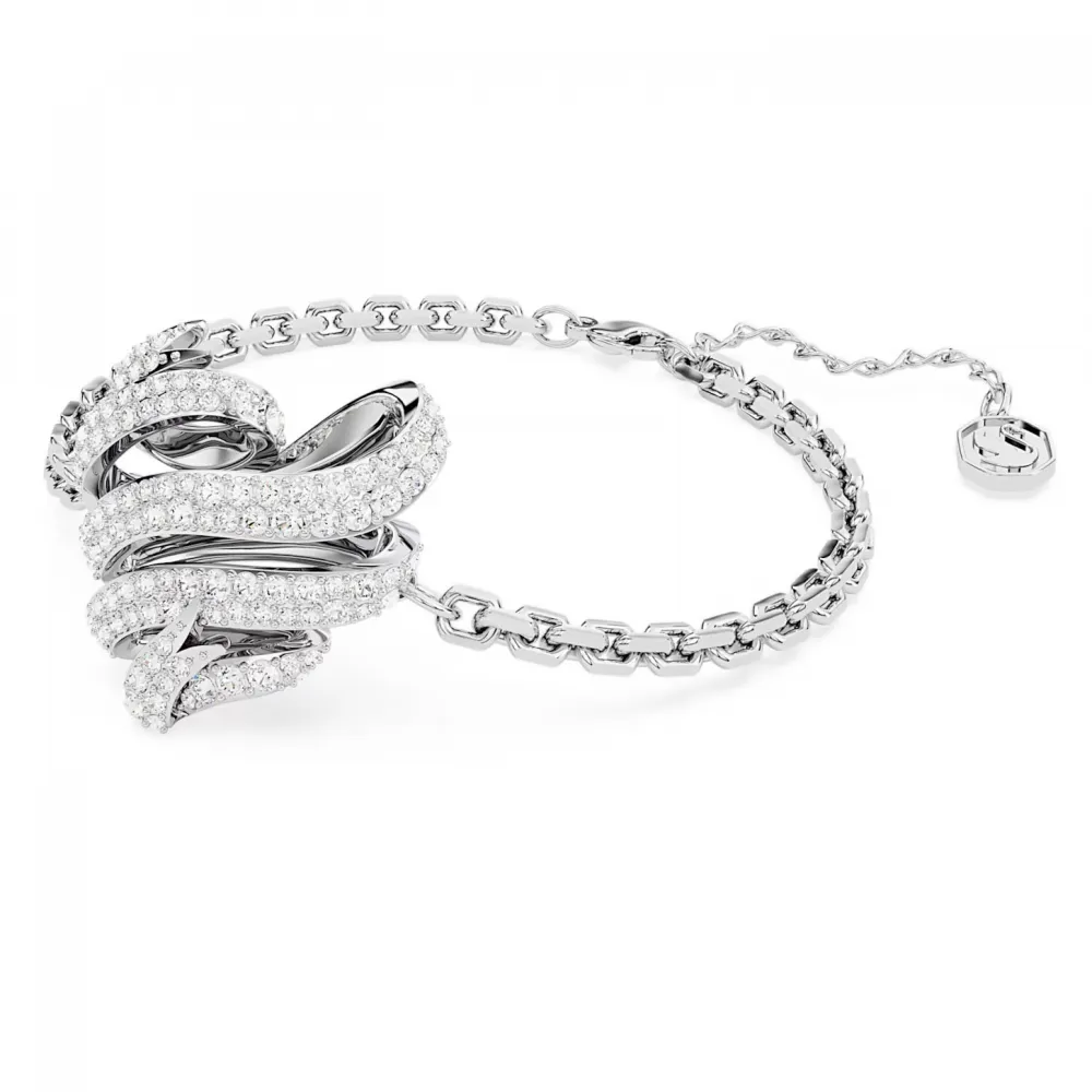 SWAROVSKI Volta Βραχιόλι Καρδιά, Λευκό, Επιροδιωμένο 5652789