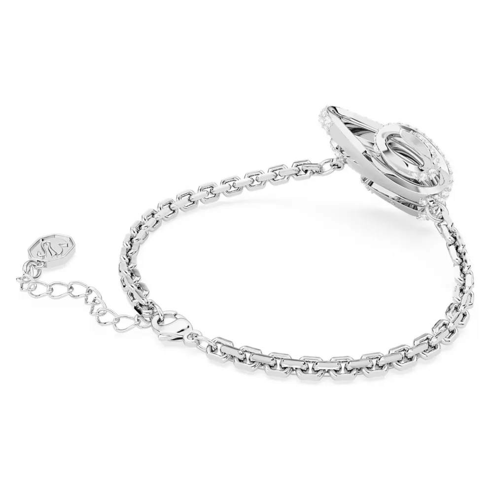 SWAROVSKI Volta Βραχιόλι Καρδιά, Λευκό, Επιροδιωμένο 5652789