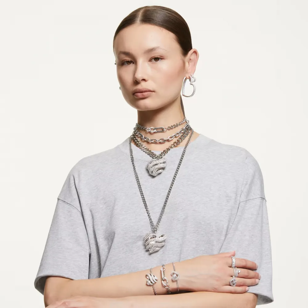 SWAROVSKI Volta Βραχιόλι Καρδιά, Λευκό, Επιροδιωμένο 5652789