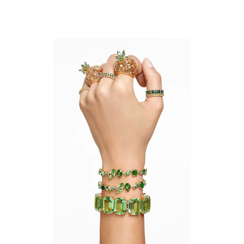 SWAROVSKI Gema Βραχιόλι, Μείξη Κοπών, Πράσινο, Επιμετάλλωση σε Χρυσό Τόνο 5652822