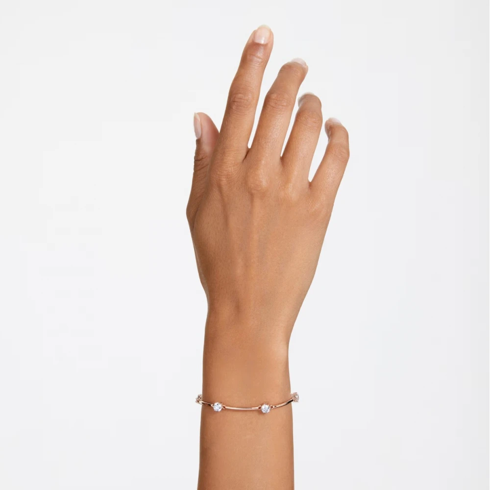 SWAROVSKI Constella Άκαμπτο Βραχιόλι Στρογγυλή κοπή, Λευκό, Επιμετάλλωση σε Ροζ-Χρυσό 5654495