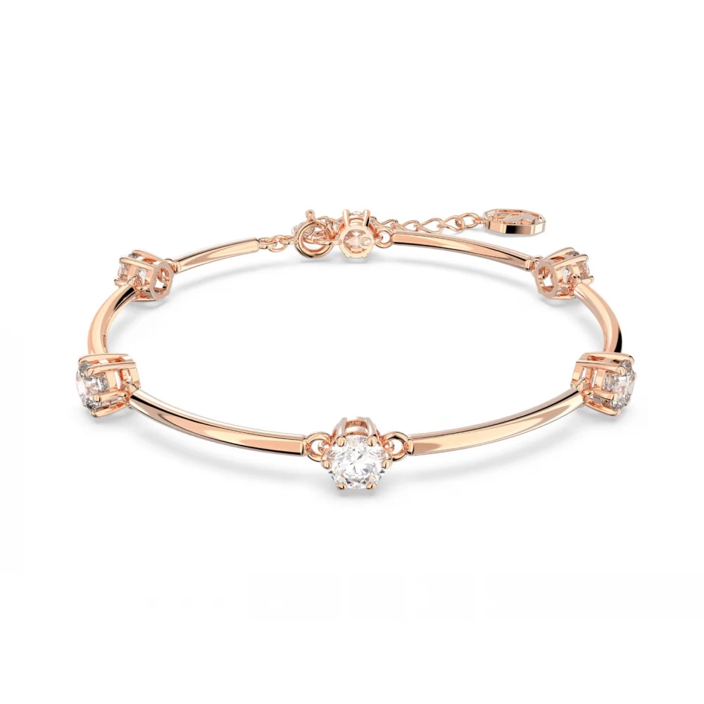 SWAROVSKI Constella Άκαμπτο Βραχιόλι Στρογγυλή κοπή, Λευκό, Επιμετάλλωση σε Ροζ-Χρυσό 5654495
