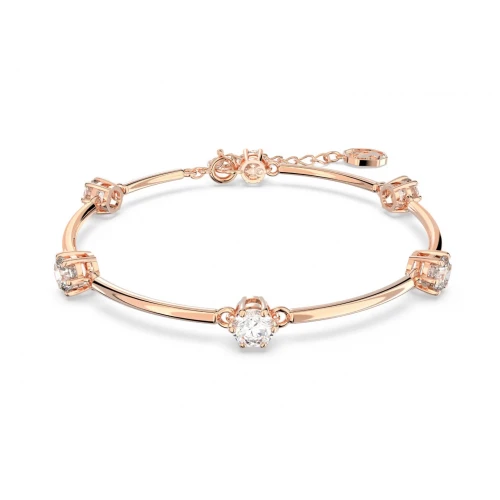 SWAROVSKI Constella Άκαμπτο Βραχιόλι Στρογγυλή κοπή, Λευκό, Επιμετάλλωση σε Ροζ-Χρυσό 5654495