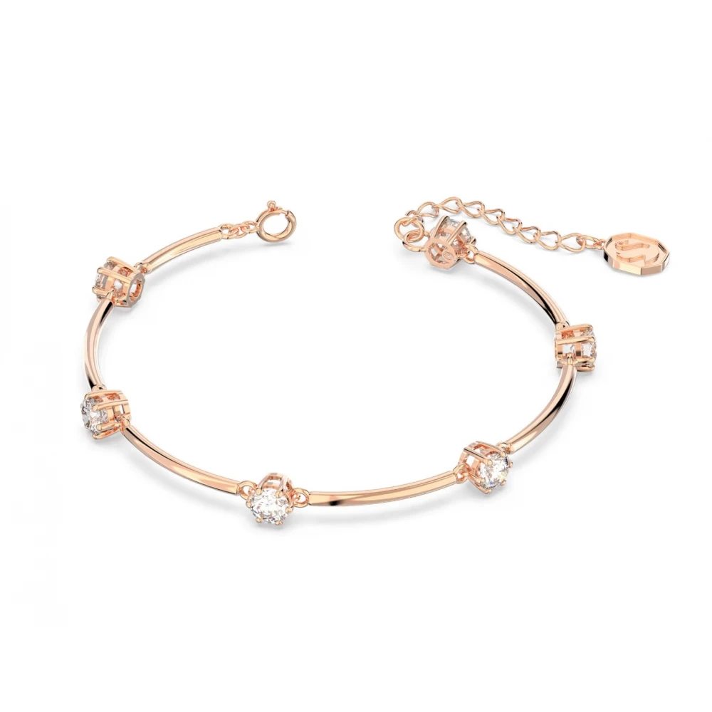 SWAROVSKI Constella Άκαμπτο Βραχιόλι Στρογγυλή κοπή, Λευκό, Επιμετάλλωση σε Ροζ-Χρυσό 5654495