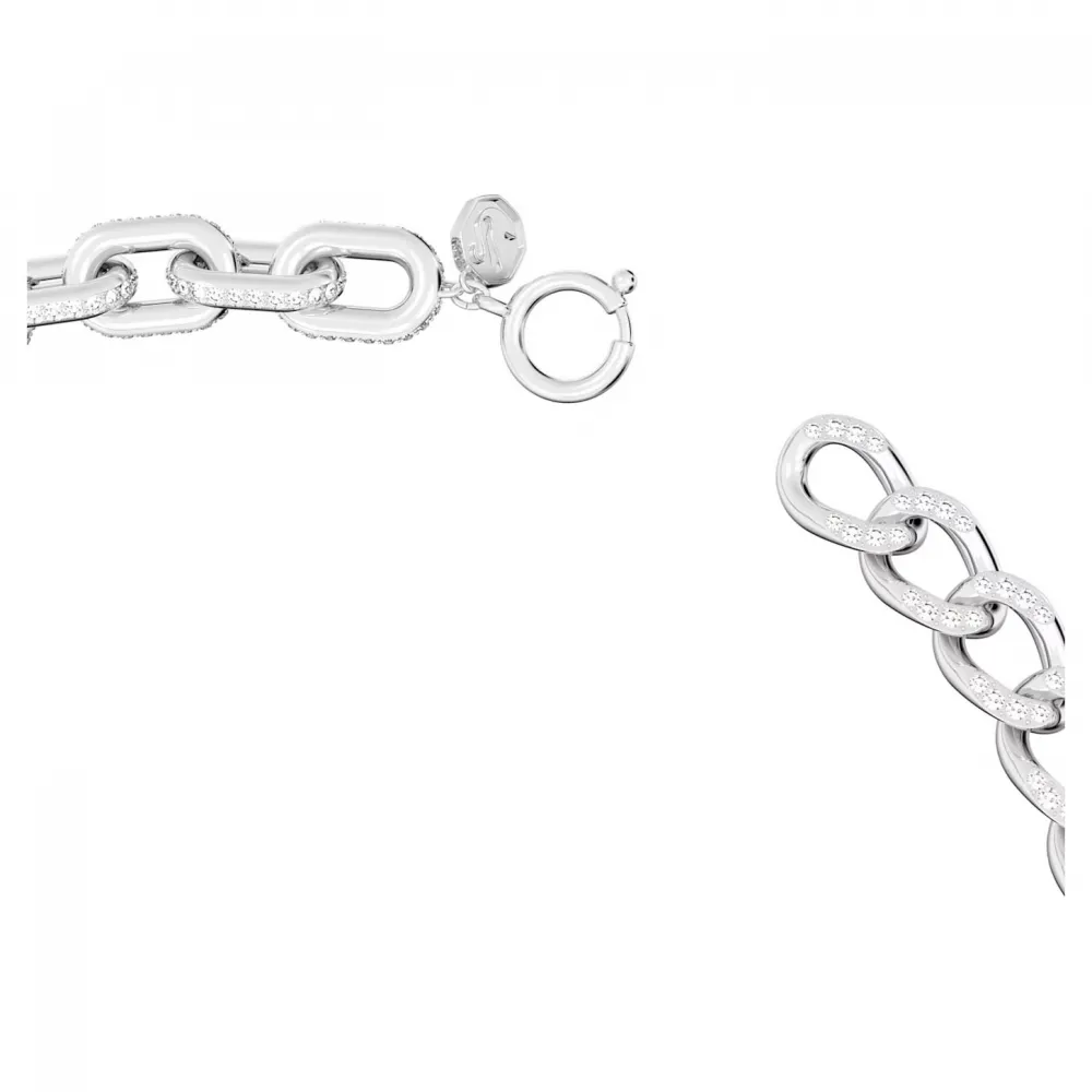 SWAROVSKI Dextera Κολιέ Μικτοί σύνδεσμοι, Λευκό, Επιροδιωμένο 5655437
