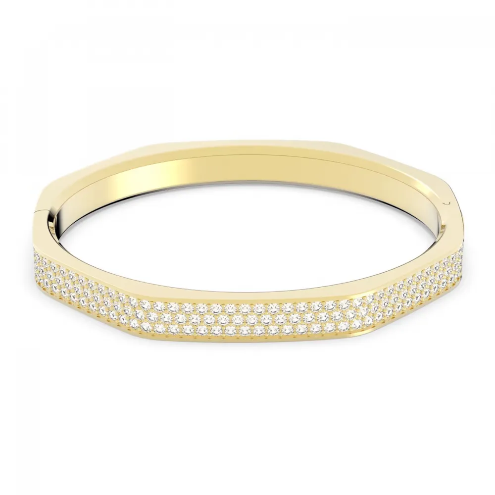 SWAROVSKI Dextera Άκαμπτο βραχιόλι Οκταγωνικό σχήμα, Λευκό, επιχρυσωμένο 5656844