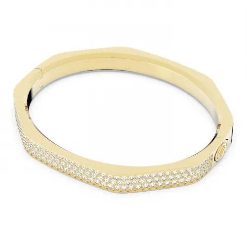 SWAROVSKI Dextera Άκαμπτο βραχιόλι Οκταγωνικό σχήμα, Λευκό, επιχρυσωμένο 5656844