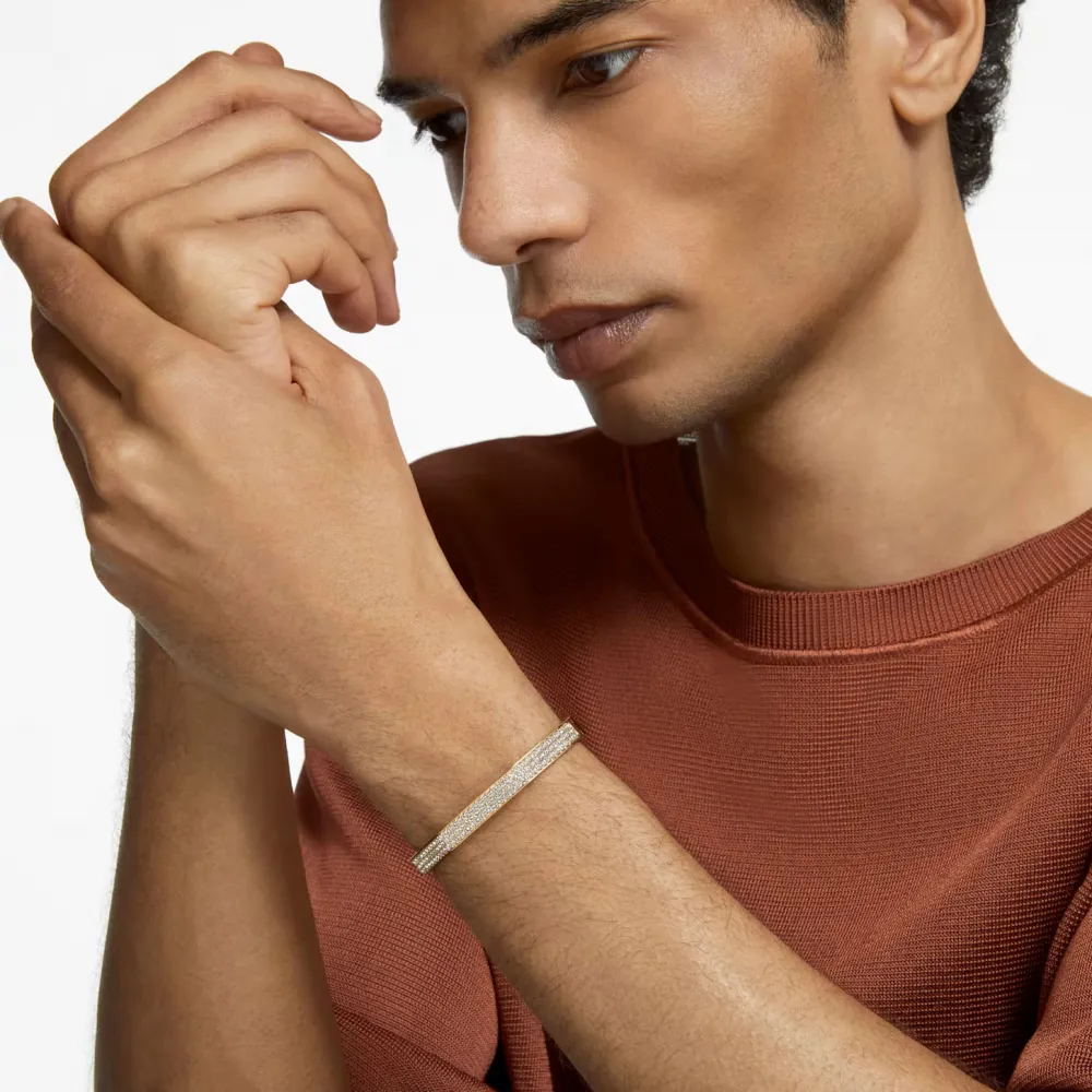 SWAROVSKI Dextera Άκαμπτο βραχιόλι Οκταγωνικό σχήμα, Λευκό, επιχρυσωμένο 5656844