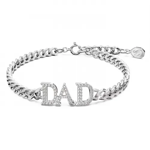 SWAROVSKI Father's Day - Dad Βραχιόλι λευκό, Επιροδιωμένο 5658330