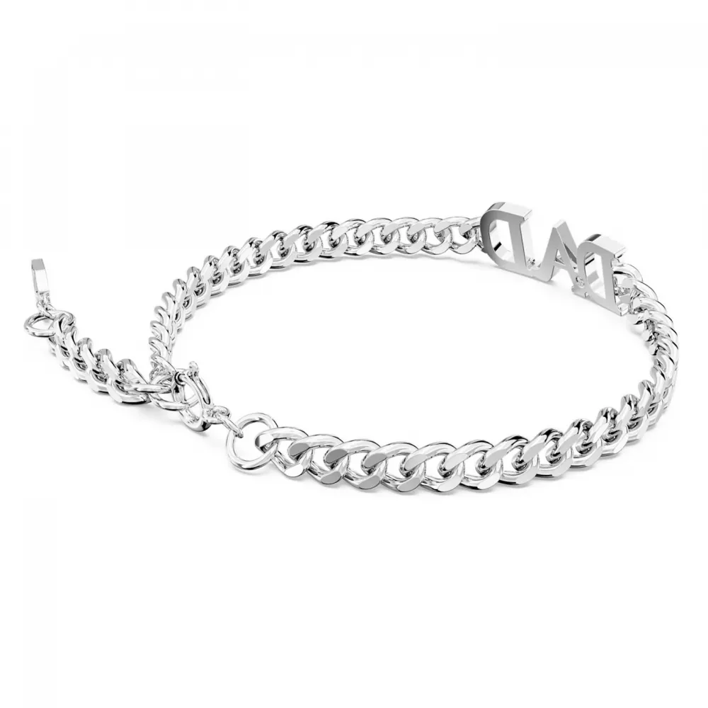 SWAROVSKI Father's Day - Dad Βραχιόλι λευκό, Επιροδιωμένο 5658330