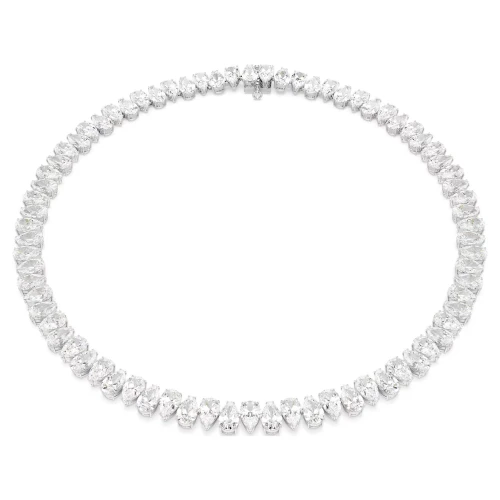 SWAROVSKI Κολιέ Tennis Matrix Κοπή Pear, Λευκό, Επιμετάλλωση ροδίου 5662277