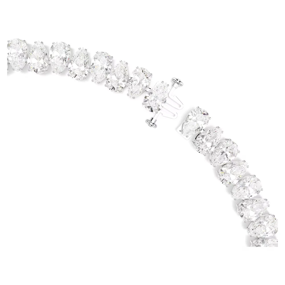 SWAROVSKI Κολιέ Tennis Matrix Κοπή Pear, Λευκό, Επιμετάλλωση ροδίου 5662277