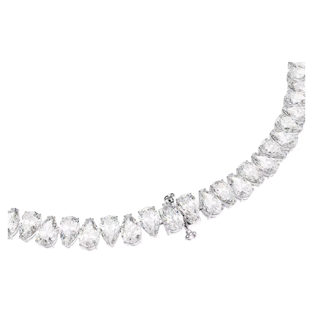 SWAROVSKI Κολιέ Tennis Matrix Κοπή Pear, Λευκό, Επιμετάλλωση ροδίου 5662277