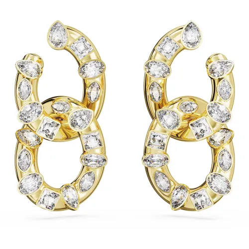 SWAROVSKI Dextera Κρίκοι Pavé, Λευκά, επιχρυσωμένα 5663263